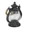 Black Iron Rustic Candle Holder Lantern, 9" x 8" x 5"